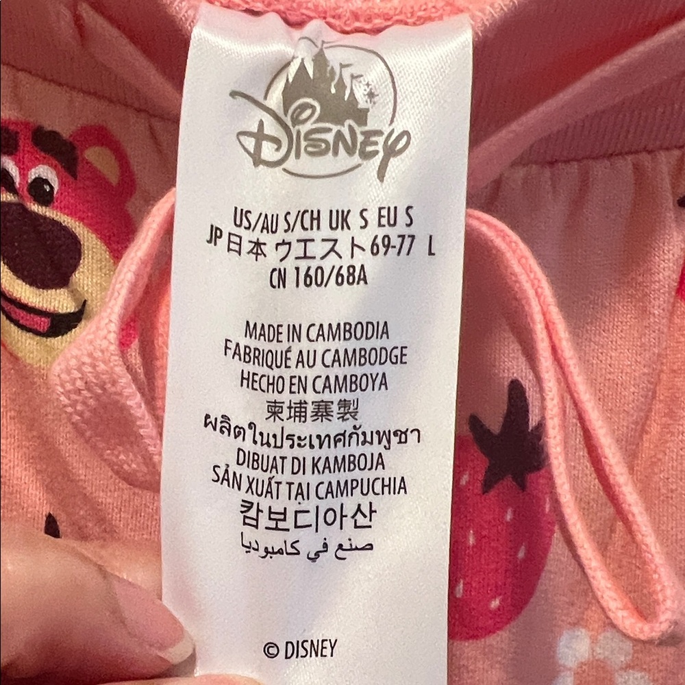 #1434** Pink Bear Print Soft Material Pants - Picture 4 of 7